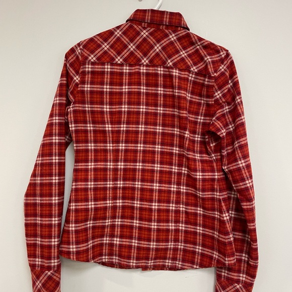 Aritzia Red Flannel Button-Up Shirt - Picture 4 of 4
